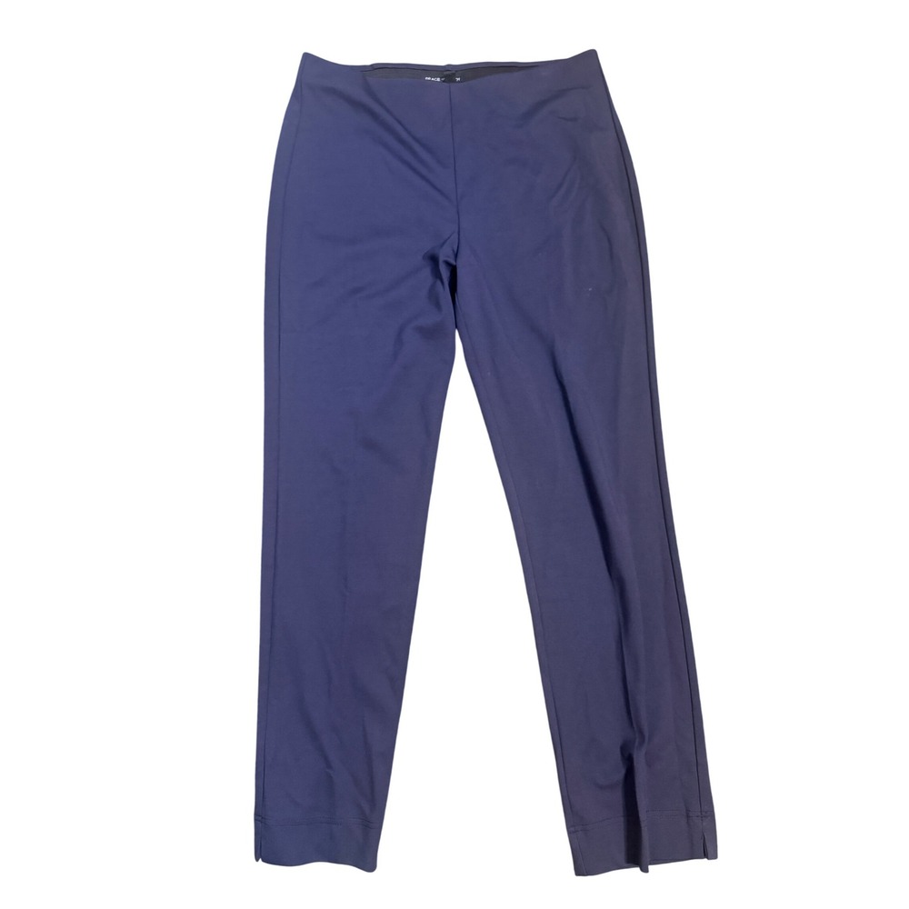 Peace of Cloth Navy Blue Pull On Slim Straight Leg Pants Womens Medium Stretch
